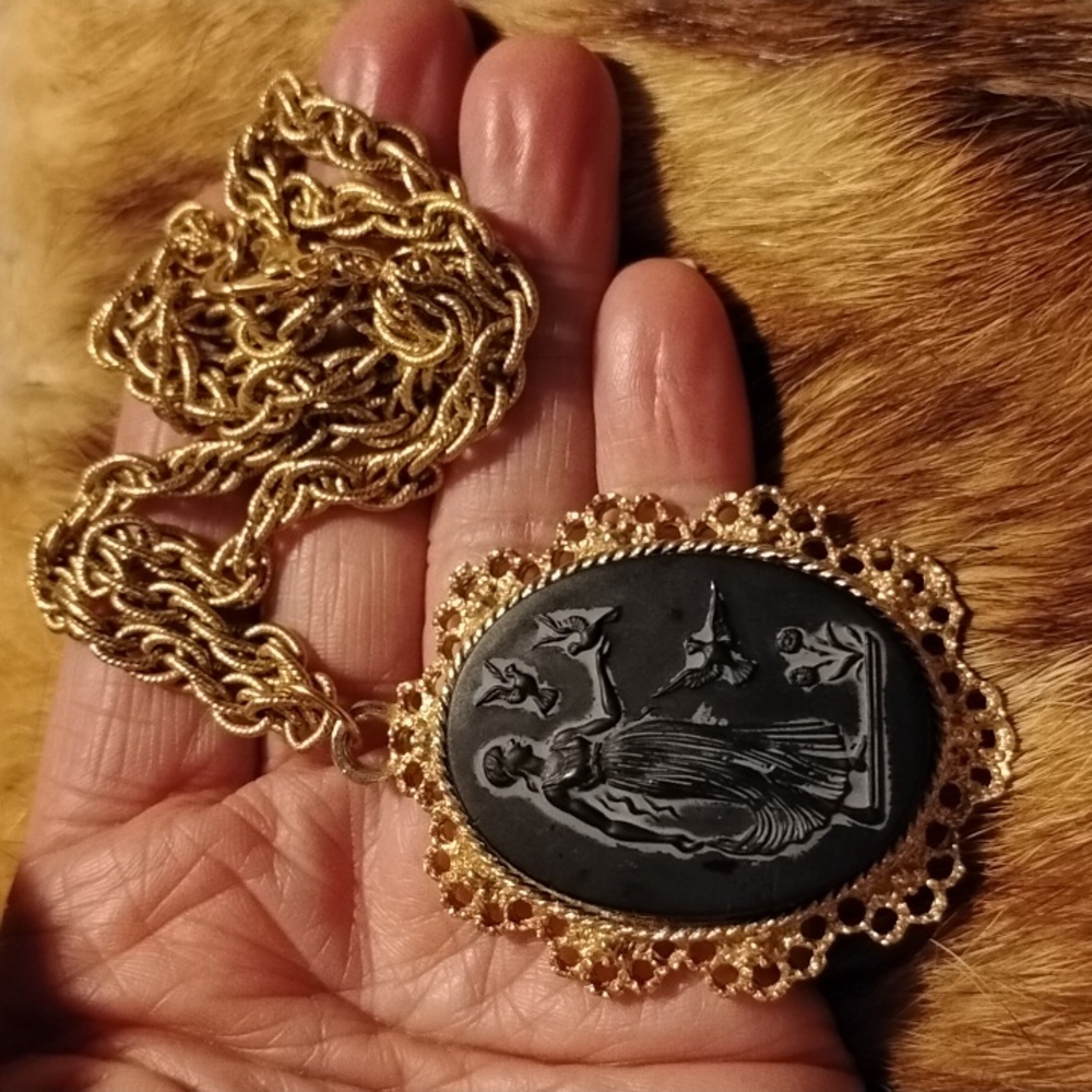 Black Cameo Necklace